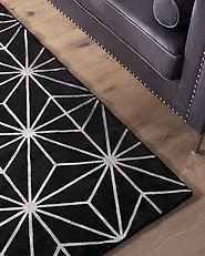 Rug SIBEL Black 140 x 200 cm Viscose_1178439