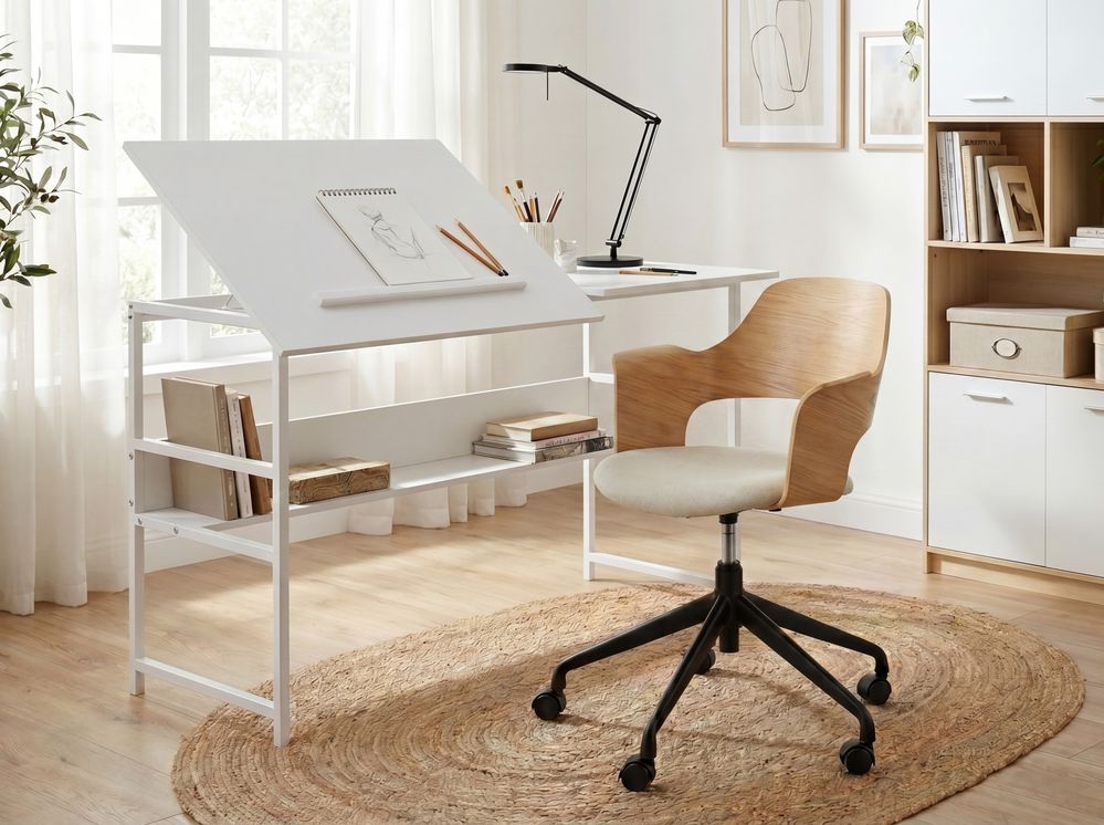 Tilting Drawing Desk ORAN 140 cm x 60 cm White