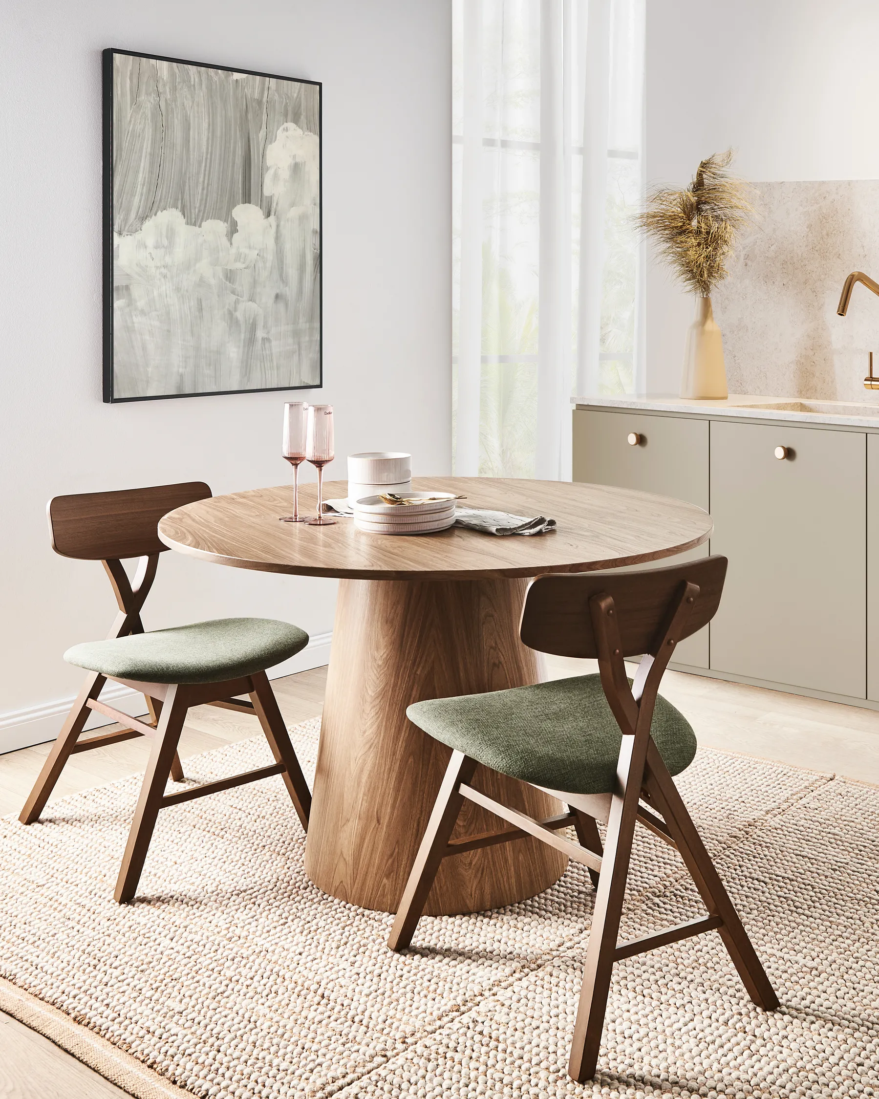Esszimmerstuhl 2er Set LELAND Holz Dunkelbraun_975701