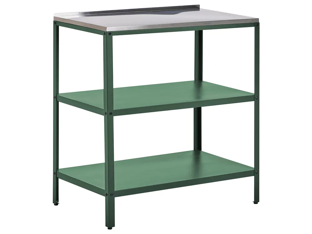 Outdoor-Küche 4er Set mit Spüle VILAMA Grün Metall_974447