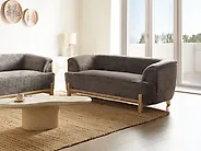 Sofa 2-Sitzer ALNOR Chenillegewebe Braun_1186144