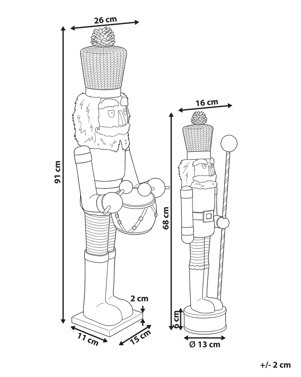 Set od 2 dekorativne figurice KOLARI 68/91 cm Orašar Smeđi_1156806