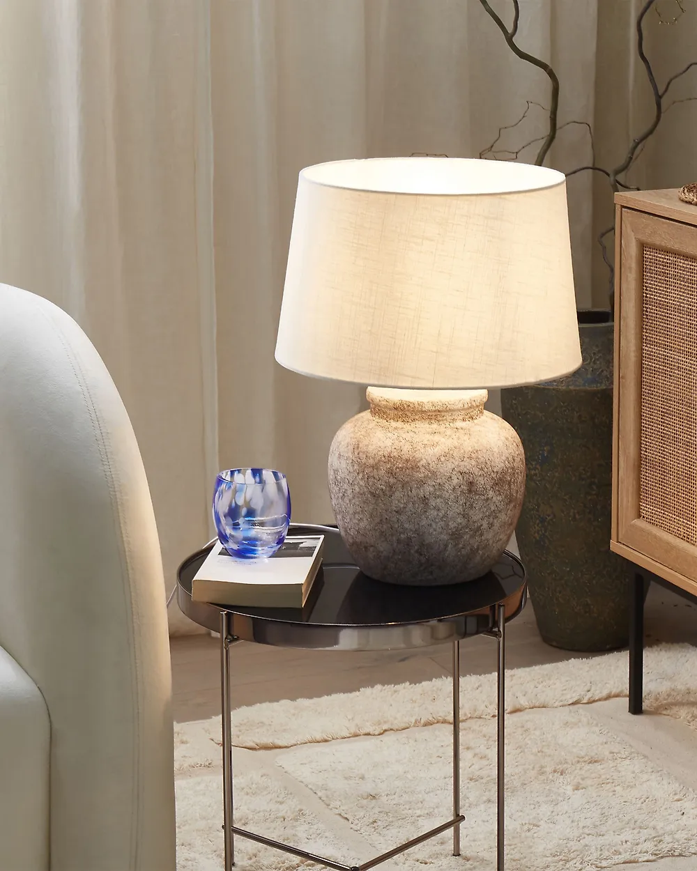Tischlampe MAREB Keramik Beige
