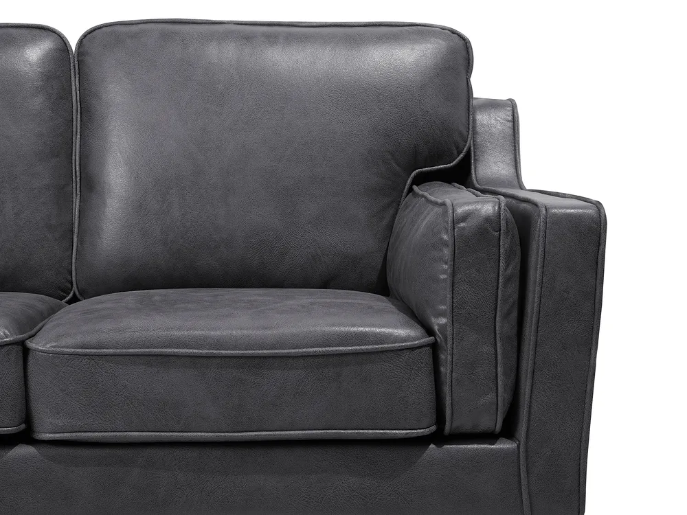 Sofa 2-Sitzer LOKKA Kunstleder Grau_697872