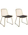 Esszimmerstuhl 2er Set PENSACOLA Metall Gold