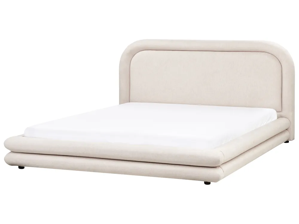 Bett mit Lattenrost Kunstleinen LAVARDENS 180 x 200 cm Hellbeige