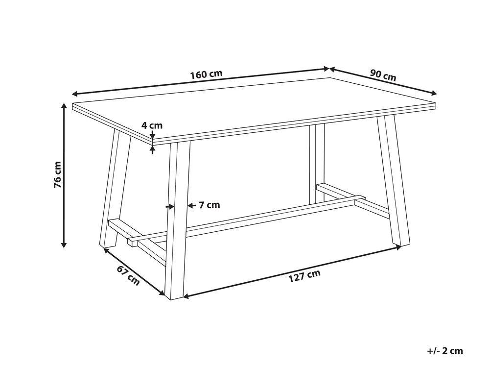 Esstisch BARNES Naturfarbene Esche 160 cm 90 cm_897132