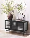 Sideboard mit Glastüren DEVON 115 cm Metall Schwarz