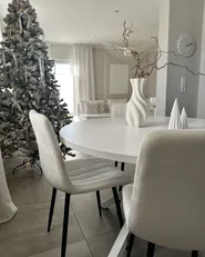 Esszimmerstuhl 4er Set KALISPELL Samtstoff Cremeweiß_955880