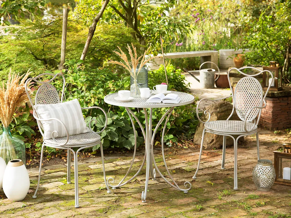 Outdoor Bistrotisch CILENTO 71 cm 71 cm Metall Grau