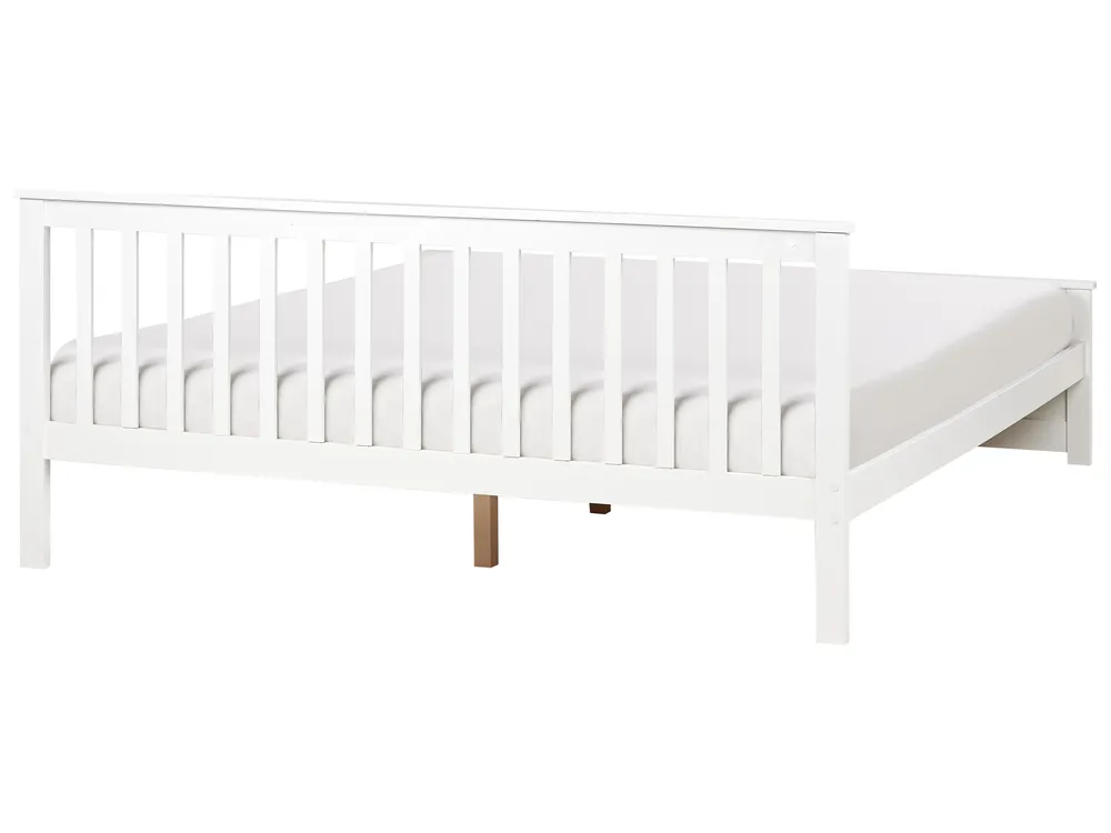 Bed Pine Wood OLENDON 180 x 200 cm (EU Super King) White_954894