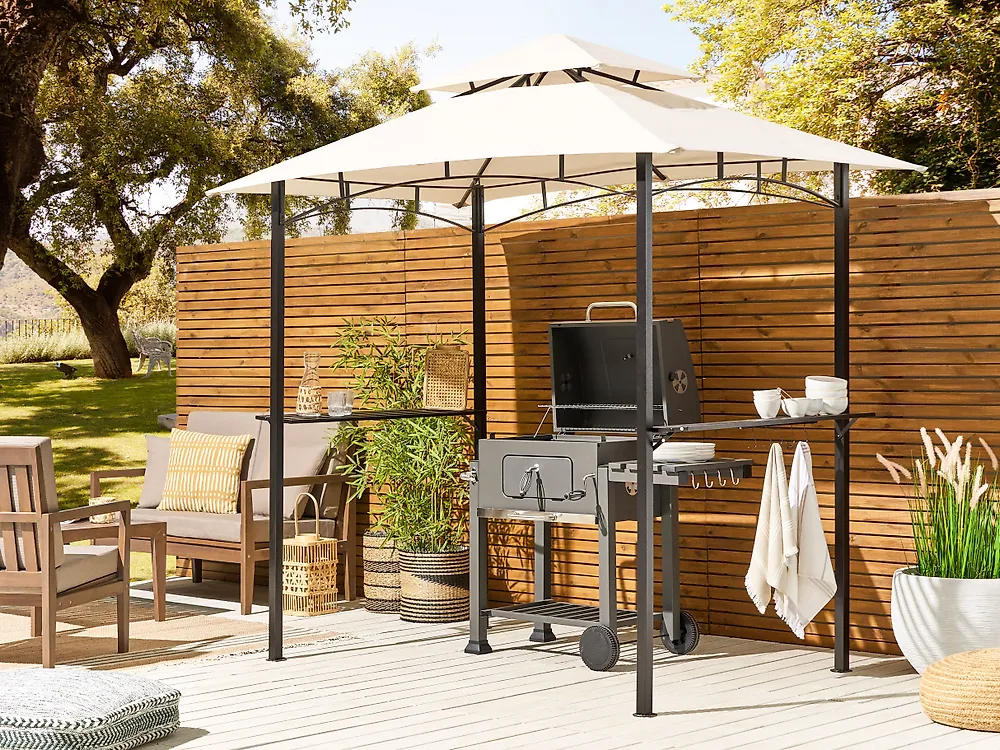 Pavillon NARO 240 cm x 148 cm Metall Beige_1182413