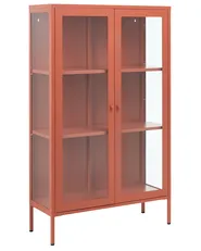 Vitrine mit Glastüren NASH 90 cm Metall Goldbraun_1091114