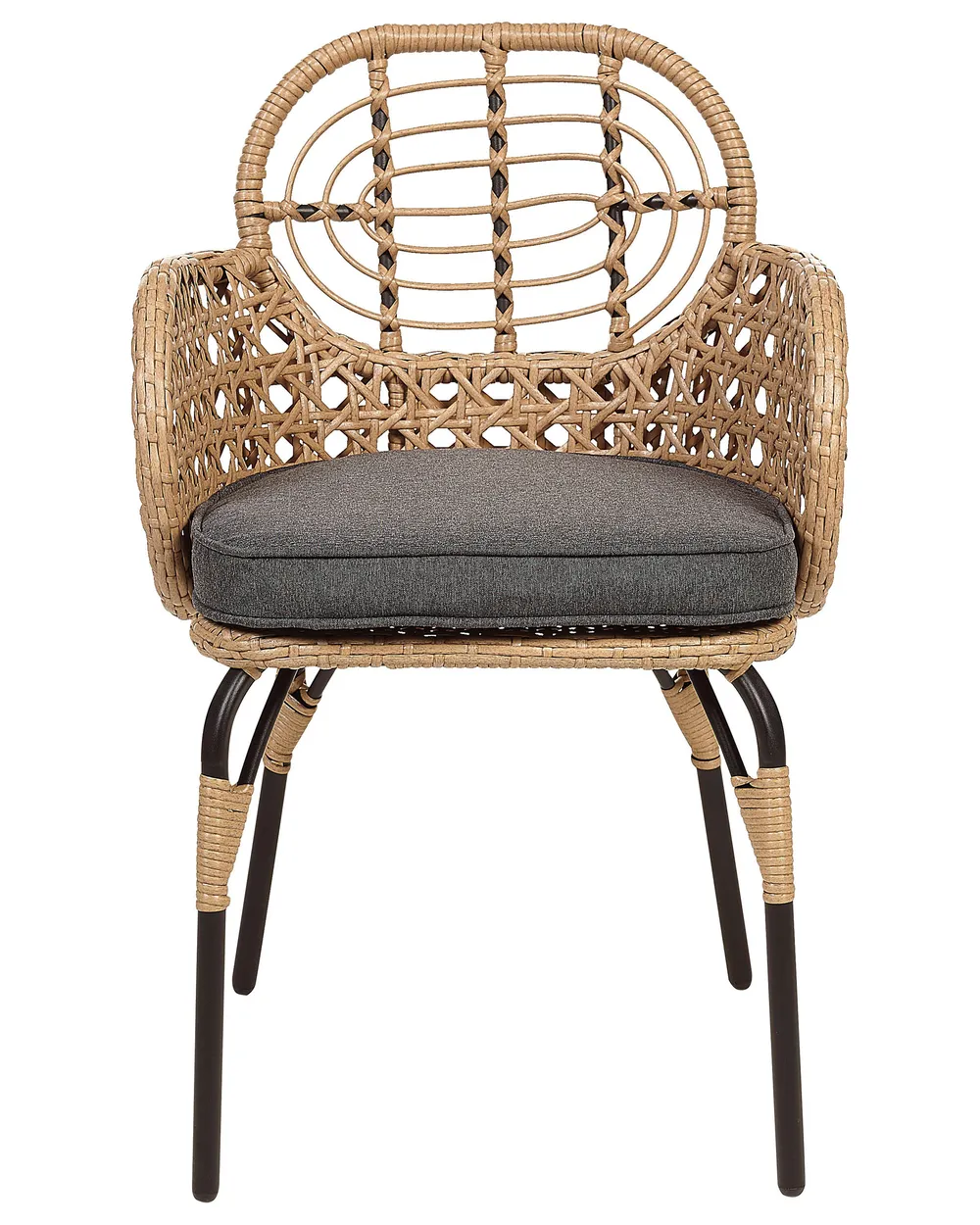 Set mit 6 Stühlen und Sitzkissen PRATELLO Polyrattan Naturfarben_868022