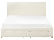 Bed with Storage Drawers SOUTRIN Boucle Off-White 160 x 200 cm (EU King Size)_993475