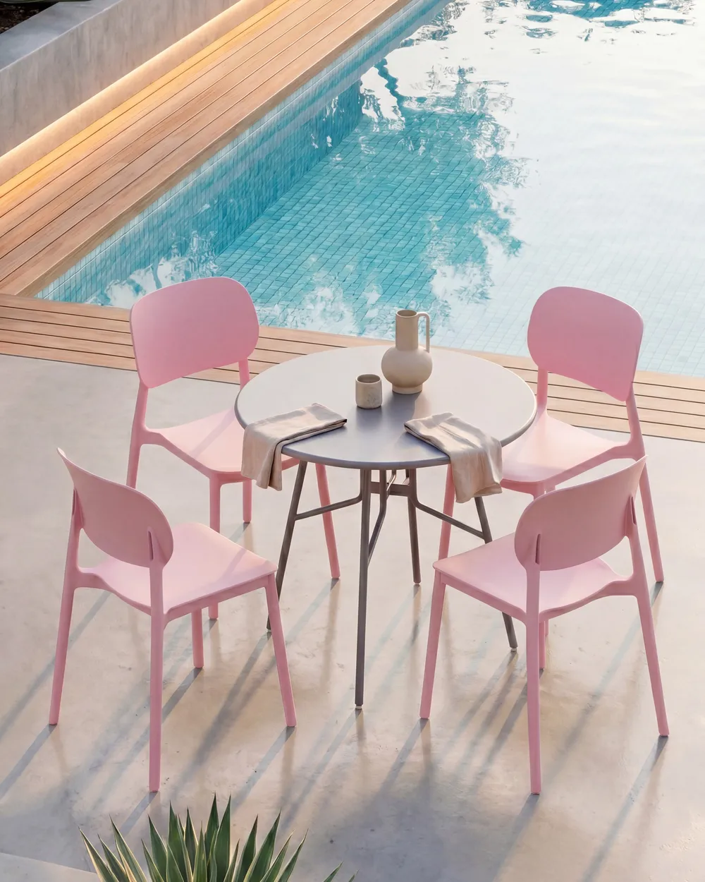 Set of 4 Garden Chairs TUPIZA Pink_1081982