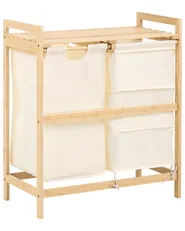 Wäschekorb TOROTAL Bambus Hellbraun / Weiß 120 L_1136664
