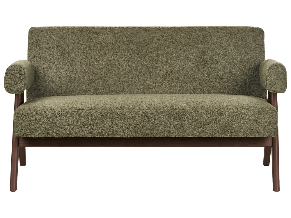 Sofa Set TAMRE Bouclé Grün / Dunkelbraun_985318