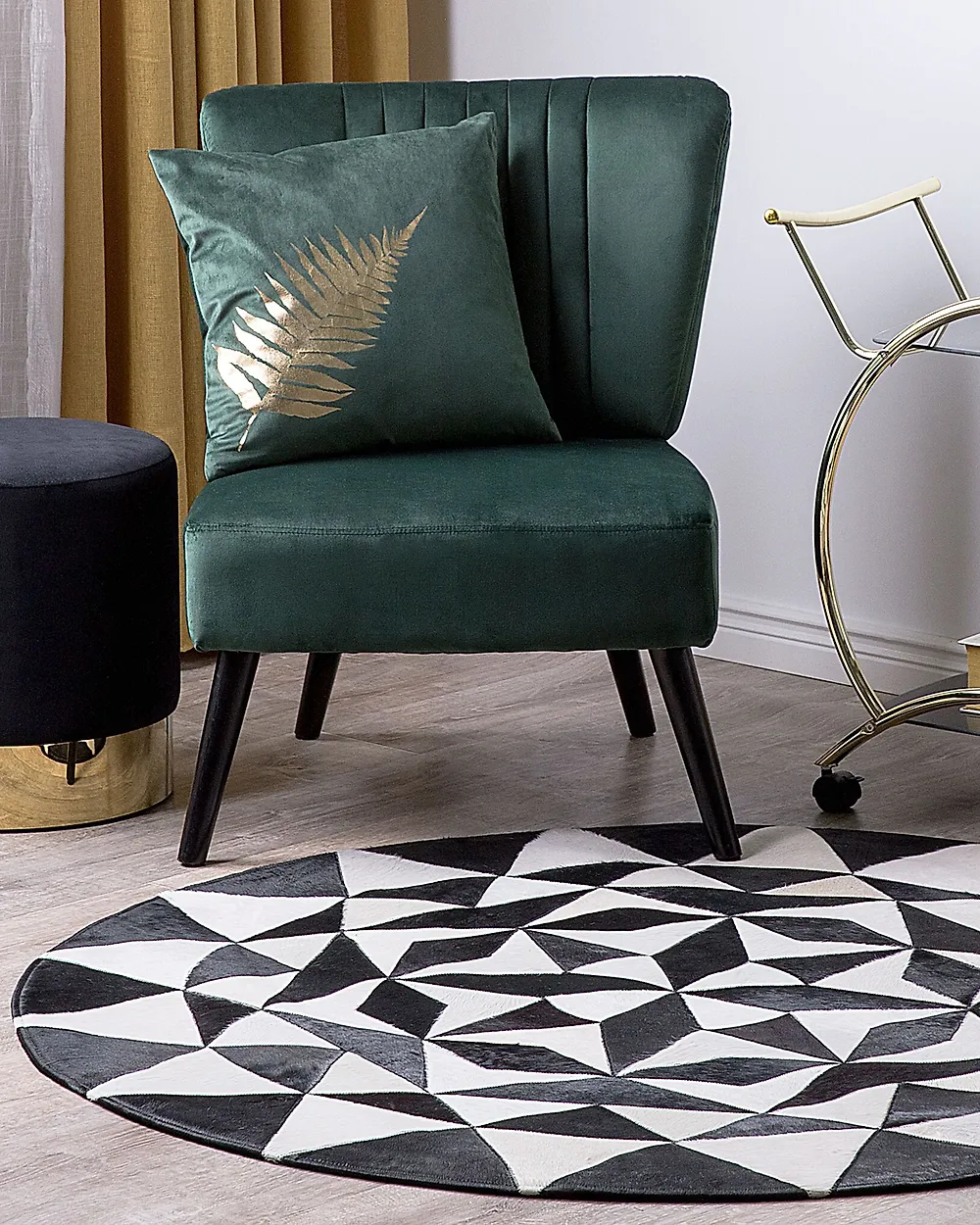 Rug TURGUTLU Black ø 140 cm Leather_1179206