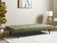 Sofa Bed 3 Seater HASLE Fabric Olive Green_912834