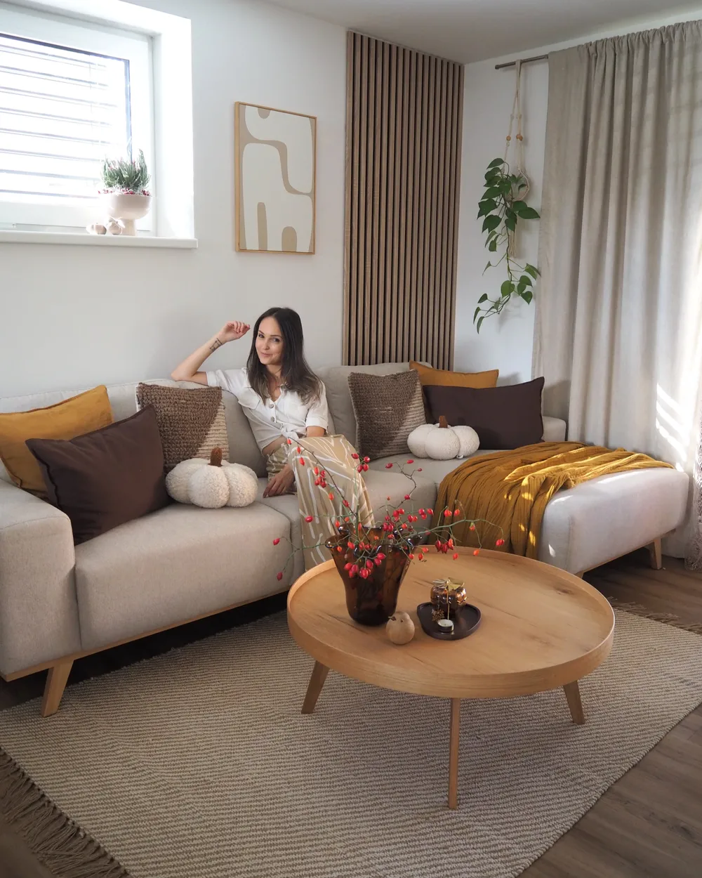 Ecksofa 3-Sitzer NORA Stoff Hellbeige linksseitig_1027373