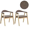 Esszimmerstuhl 2er Set ONECO Holz Hellbraun / Taupe