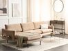 Ecksofa 4-Sitzer VINTERBRO Samtstoff Beige rechtsseitig