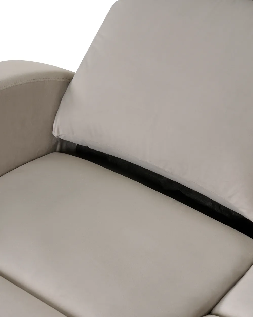 Electric Recliner Chair VERDAL with Footrest Velvet Beige_1080994
