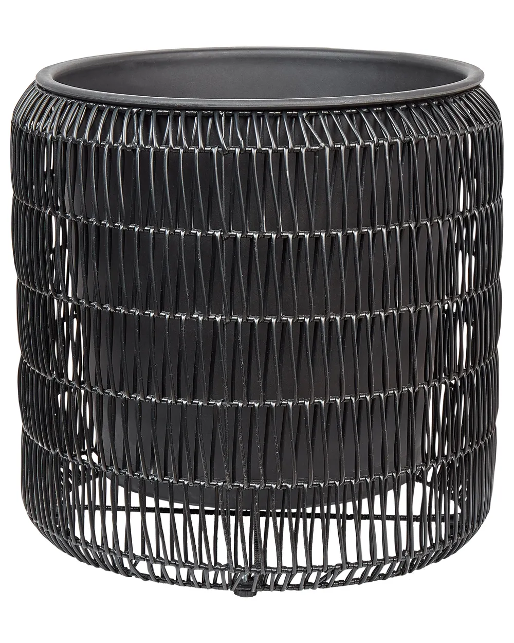 Set mit 2 Blumentöpfen BRODIEA 26/45 cm Polyrattan Schwarz_914445