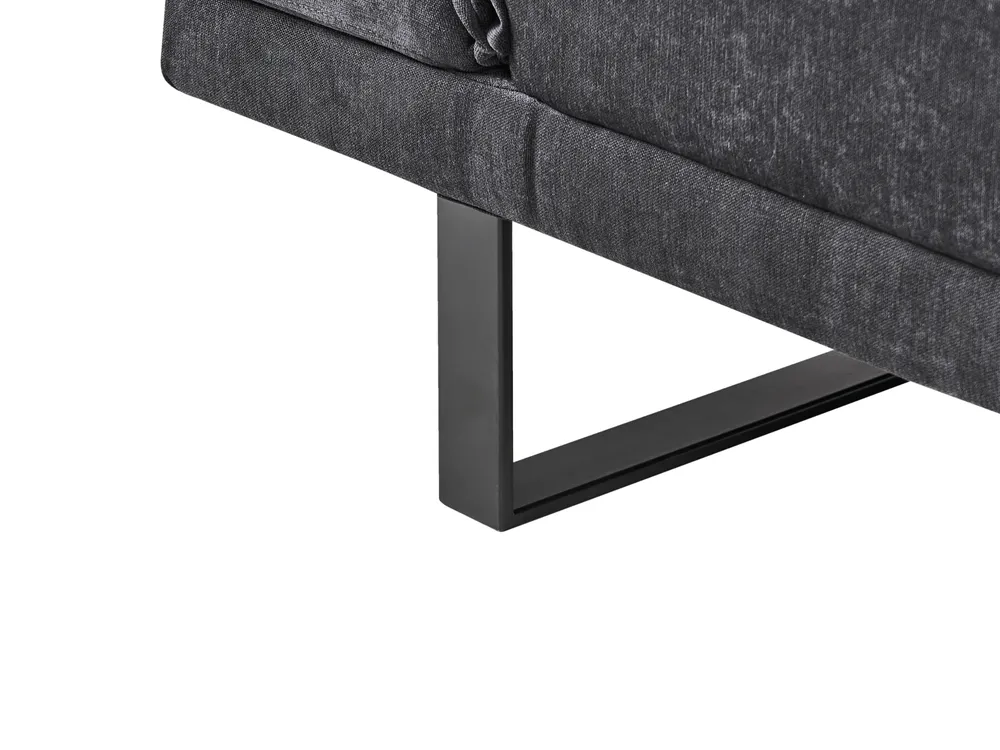 Sofa Bed 2 Seater YORK Chenille Black_1009258