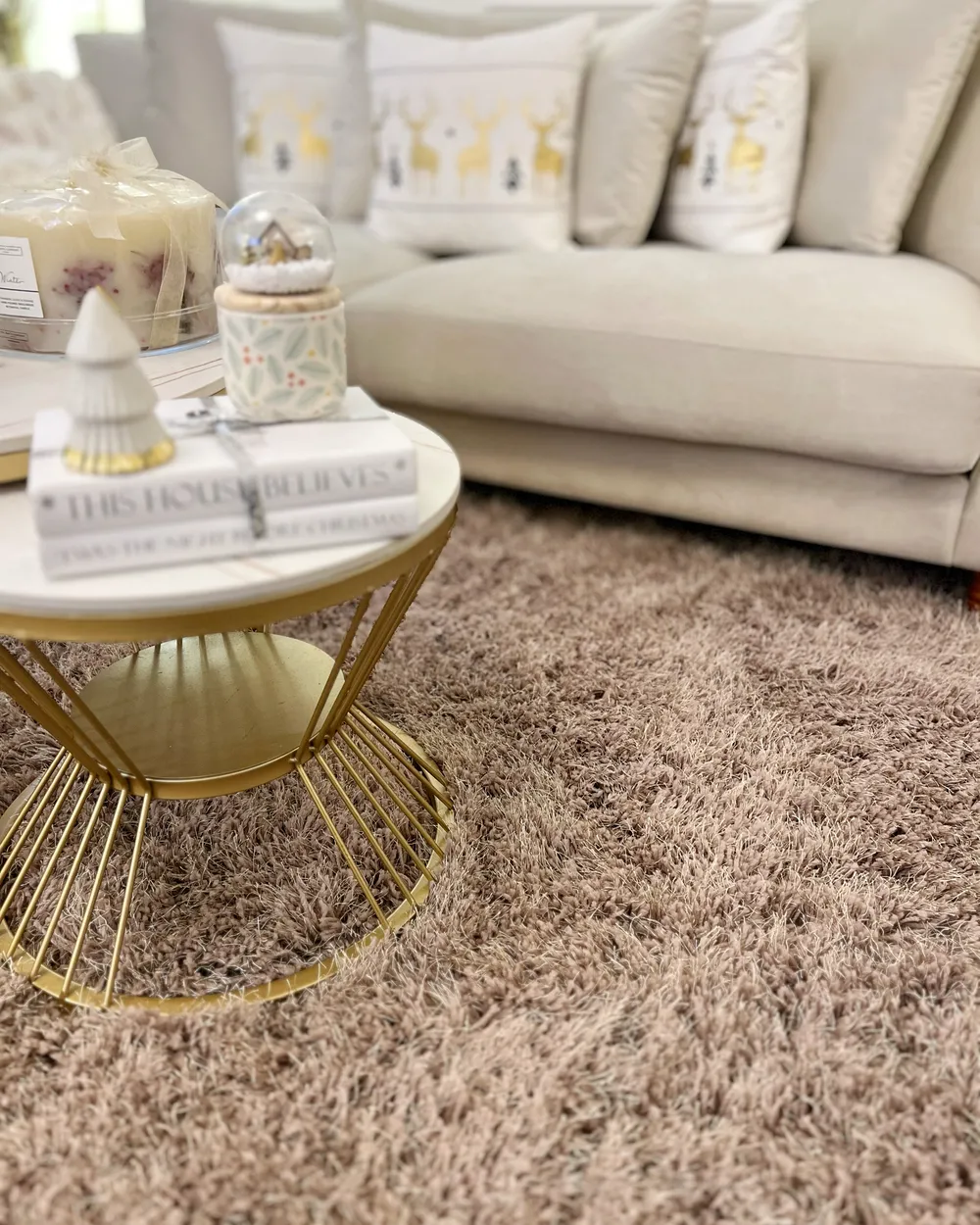Shaggy Rug CIDE Beige 140 x 200 cm_983244