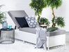 Sonnenliege mit Kissen TURIN mit Relaxfunktion Polyrattan Weiß