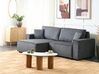 Eckschlafsofa 3-Sitzer KARILA mit Stauraum Stoff Dunkelgrau rechtsseitig
