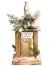 LED Laterne SAIMA 40 cm Weihnachtsmotiv Dunkelbraun_1028200