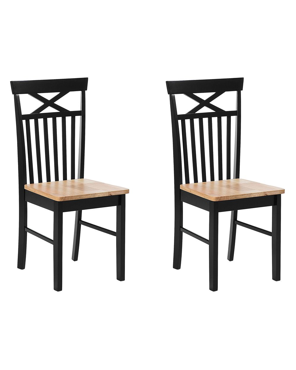 Set of 2 Dining Chairs HOUSTON Wood Black