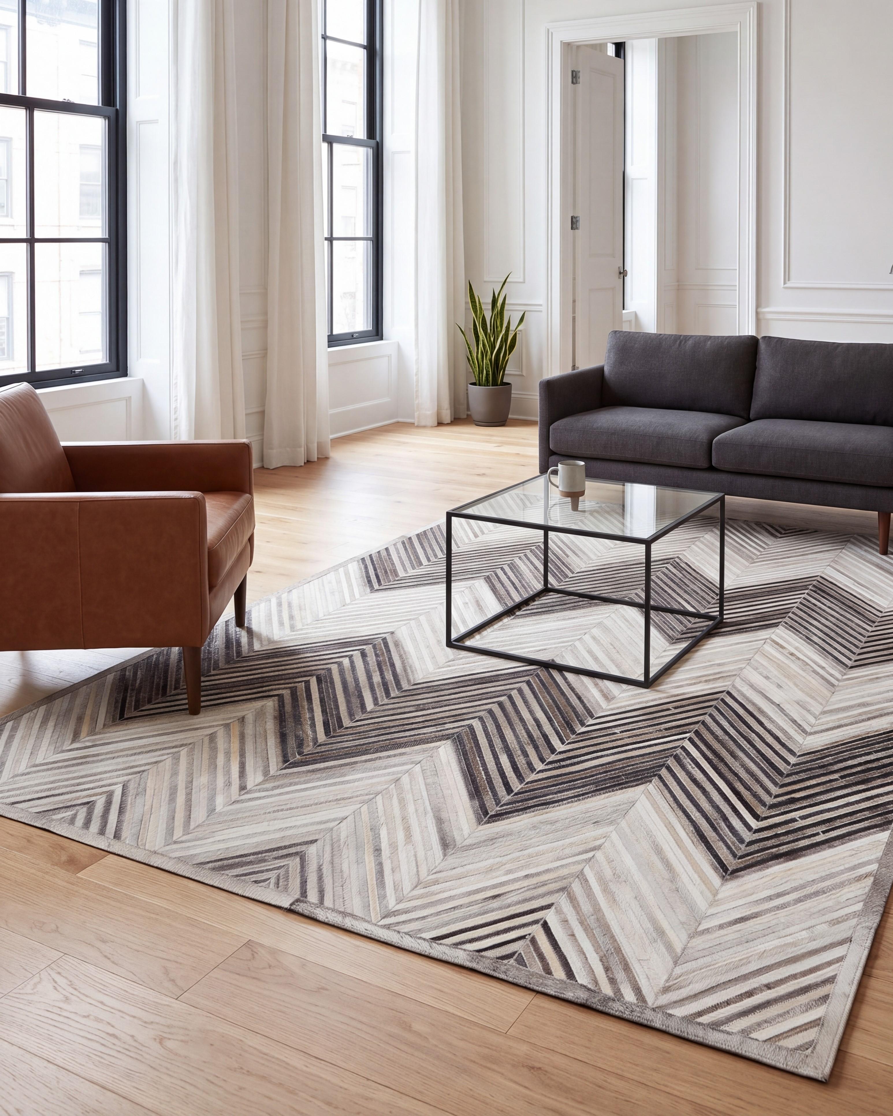Rug AYTEPE Grey 160 x 230 cm Leather