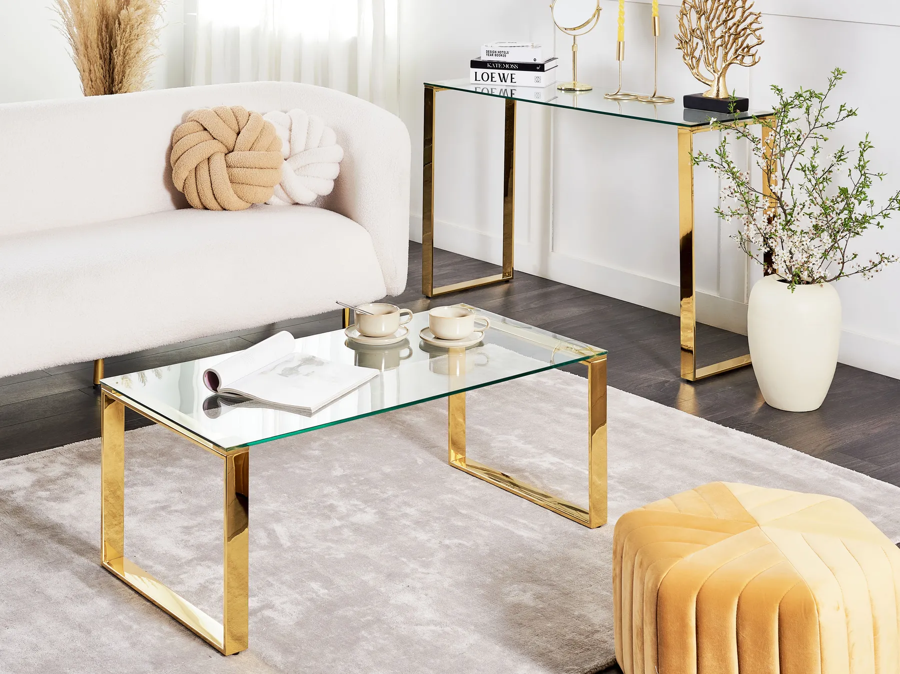 Couchtisch TILON Sicherheitsglas Gold_857781