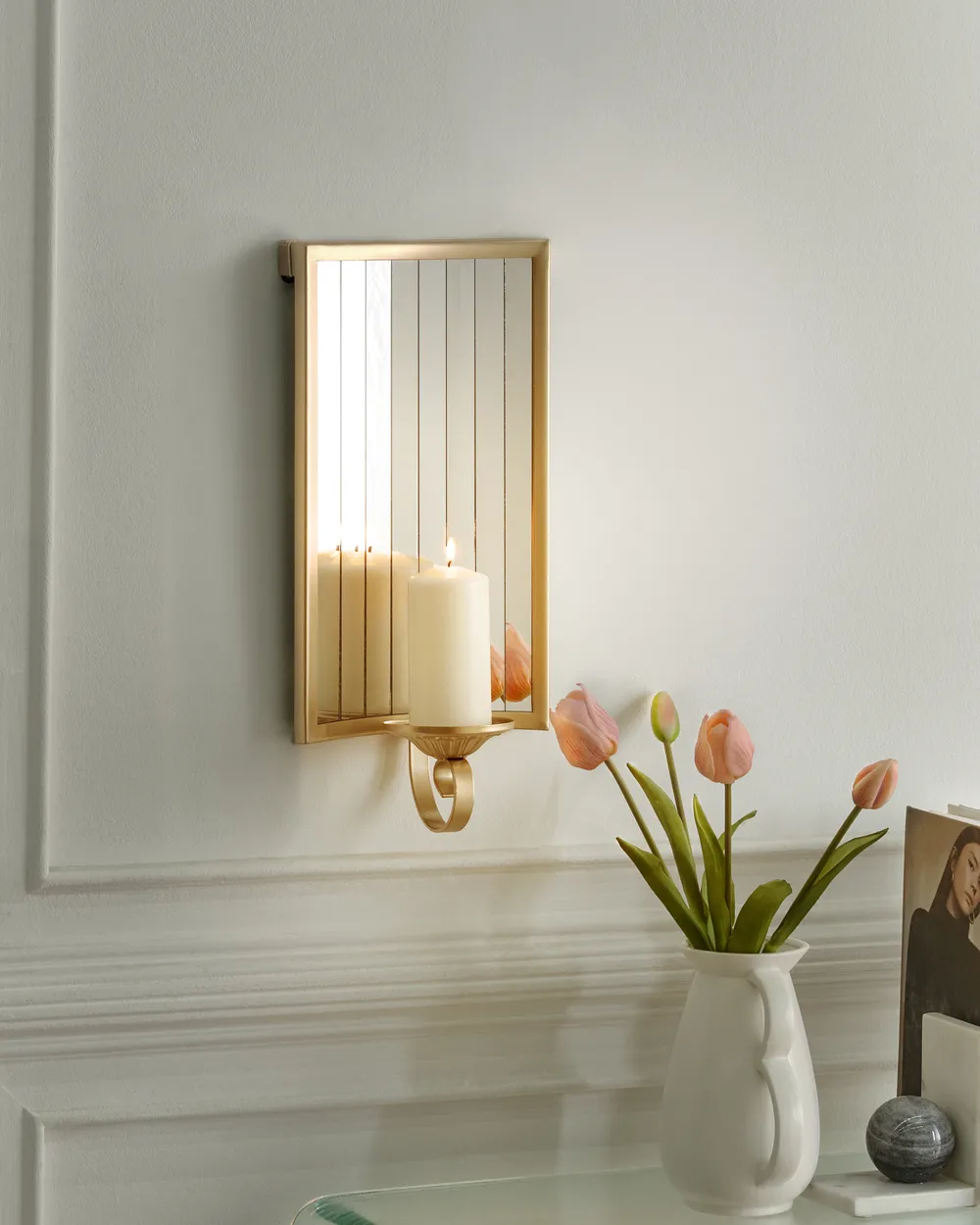 Wall Candle Holder SOBREDA 41 cm Metal Gold