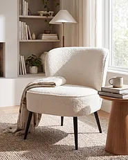 Sessel VOSS Bouclé Weiß_1153892