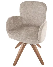 Set of 2 Dining Chairs Swivel JEAN Fabric Taupe_1125840