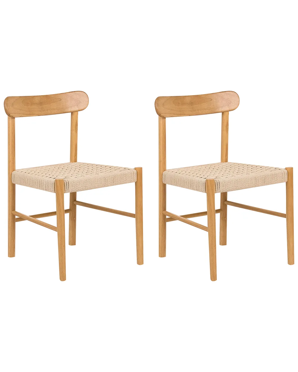 Esszimmerstuhl 2er Set EAGAN Holz Hellbraun / Beige