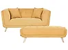 Sofa 2-Sitzer HABO mit Ottomane Stoff Senfgelb