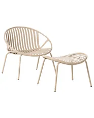 Gartenstuhl 2er Set CASPERIA mit Fußstütze Hellbeige_1032436