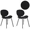 Esszimmerstuhl 2er Set LUANA Bouclé Schwarz