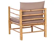 Garden Lounge Set with Table 6 Seater CERRETO Bamboo Taupe Left Hand_908969