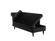 Left-Hand Chaise Longue LUIRO with Storage Velvet Black_729332