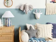 Wanddekoration für Kinder Elefant TANTOR Baumwolle 33 cm Grau_848316