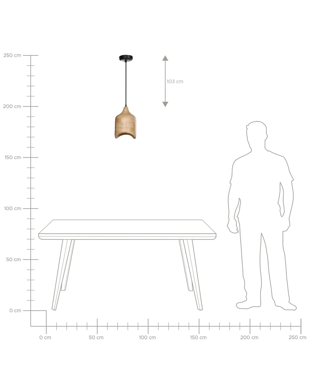 Hängeleuchte PANDU Mango Holz Hellbraun_986448