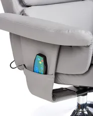 Massage Chair LEGEND with Footstool Faux Leather Grey_698062