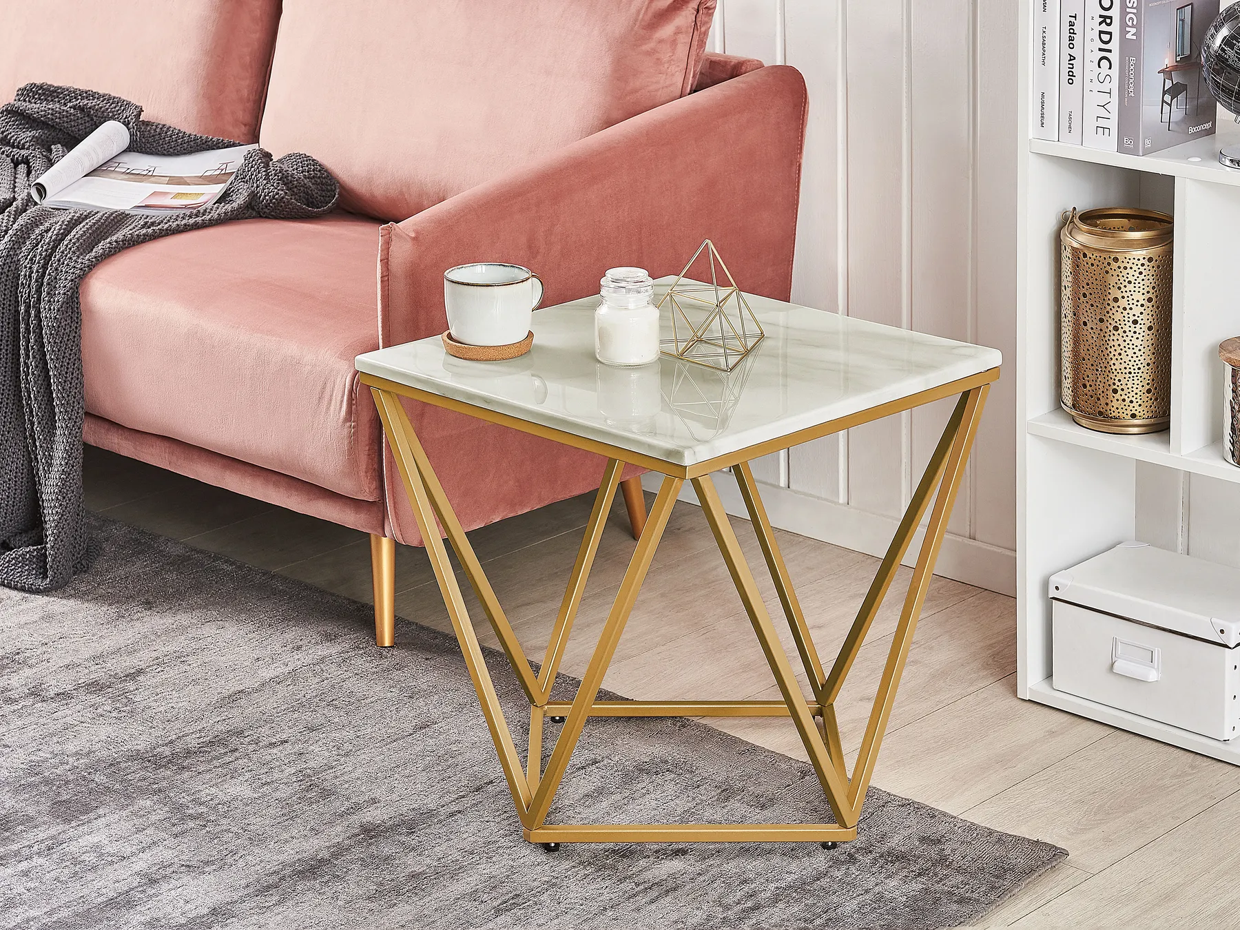 Side Table MALIBU Beige Marble_791856